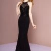 Embellished Halter Trumpet Dress With Train By Elizabeth K GL2695 Prom