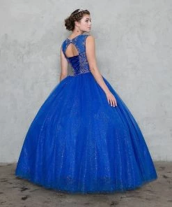 Calla Collection Embellished Illusion Ball Gown With Glitter A-line Skirt Quinceañera