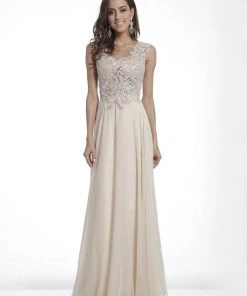 Long Sleeveless Illusion Dress By Cinderella Divine CJ1022