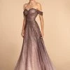 Elizabeth K Embellished Lace Off Shoulder A-line Gown By GLS Gloria GL2570