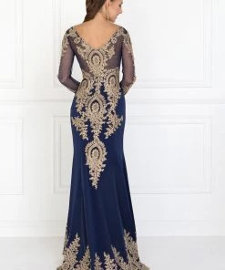 Embellished Long-Sleeve Mermaid Gown By Elizabeth K GL1597 Prom 16 Embellished Long-Sleeve Mermaid Gown By Elizabeth K GL1597 Prom