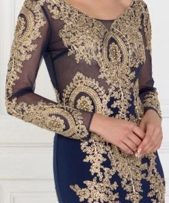 Embellished Long-Sleeve Mermaid Gown By Elizabeth K GL1597 Prom 17 Embellished Long-Sleeve Mermaid Gown By Elizabeth K GL1597 Prom