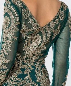 Embellished Long-Sleeve Mermaid Gown By Elizabeth K GL1597 Prom 14 Embellished Long-Sleeve Mermaid Gown By Elizabeth K GL1597 Prom