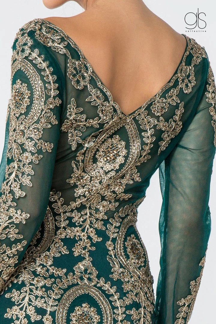 Embellished Long-Sleeve Mermaid Gown By Elizabeth K GL1597 Prom 6 Embellished Long-Sleeve Mermaid Gown By Elizabeth K GL1597 Prom