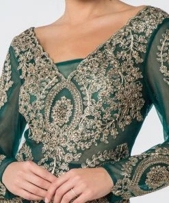 Embellished Long-Sleeve Mermaid Gown By Elizabeth K GL1597 Prom 13 Embellished Long-Sleeve Mermaid Gown By Elizabeth K GL1597 Prom