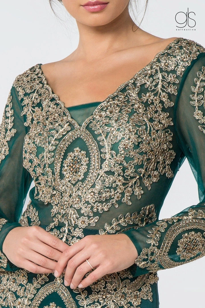 Embellished Long-Sleeve Mermaid Gown By Elizabeth K GL1597 Prom 5 Embellished Long-Sleeve Mermaid Gown By Elizabeth K GL1597 Prom