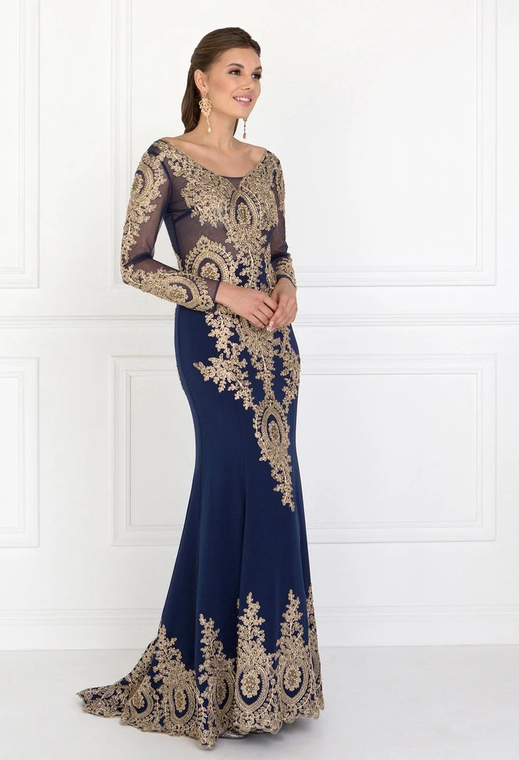 Embellished Long-Sleeve Mermaid Gown By Elizabeth K GL1597 Prom 7 Embellished Long-Sleeve Mermaid Gown By Elizabeth K GL1597 Prom