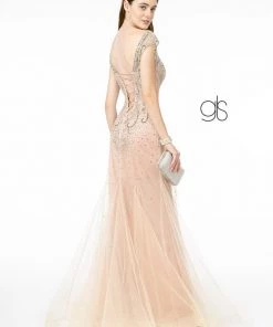 Embellished Mermaid Gown With Corset Back By Elizabeth K GL2945