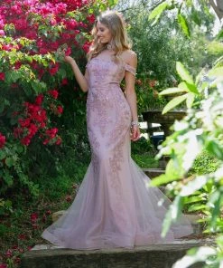 Embellished Off Shoulder Mermaid Dress By Nox Anabel H294