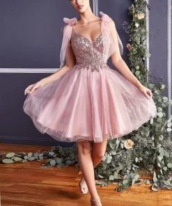 Prom Embellished Short A-line Dress By Cinderella Divine CD0174 12 Prom Embellished Short A-line Dress By Cinderella Divine CD0174