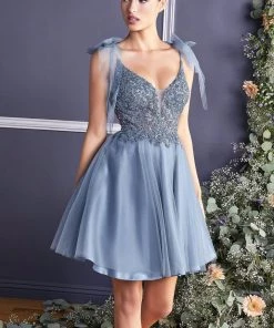 Prom Embellished Short A-line Dress By Cinderella Divine CD0174