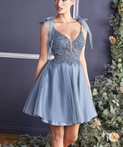 Prom Embellished Short A-line Dress By Cinderella Divine CD0174 11 Prom Embellished Short A-line Dress By Cinderella Divine CD0174