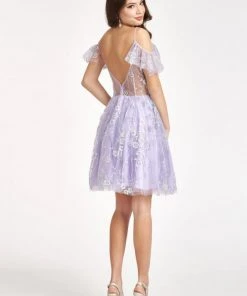 Embellished Short Cold Shoulder Dress By Elizabeth K GS1996 19 Embellished Short Cold Shoulder Dress By Elizabeth K GS1996