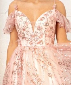 Embellished Short Cold Shoulder Dress By Elizabeth K GS1996 16 Embellished Short Cold Shoulder Dress By Elizabeth K GS1996