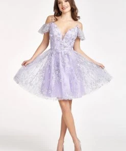 Embellished Short Cold Shoulder Dress By Elizabeth K GS1996 18 Embellished Short Cold Shoulder Dress By Elizabeth K GS1996