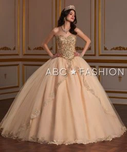 House Of Wu Fiesta Gowns Embellished Strapless Quinceanera Dress By Fiesta Gowns 56381