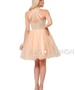 Prom Embroidered Applique Short Ruffled Tulle Dress By Poly USA 8308