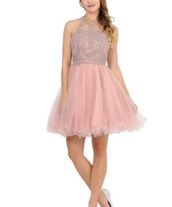 Prom Embroidered Applique Short Ruffled Tulle Dress By Poly USA 8308