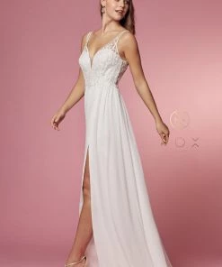 Embroidered Bodice A-line Gown By Nox Anabel Y299 Prom