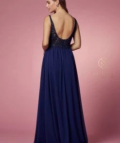 Embroidered Bodice A-line Gown By Nox Anabel Y299 Prom