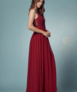 Embroidered Bodice A-line Gown By Nox Anabel Y299 Prom