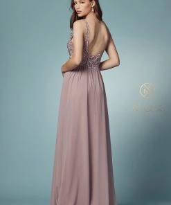 Embroidered Bodice A-line Gown By Nox Anabel Y299 Prom