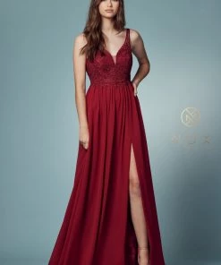 Embroidered Bodice A-line Gown By Nox Anabel Y299 Prom