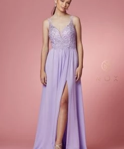 Embroidered Bodice A-line Gown By Nox Anabel Y299 Prom