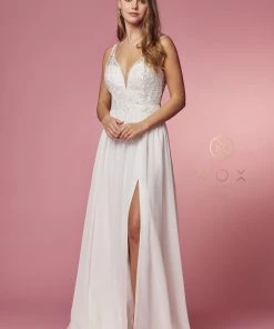 Embroidered Bodice A-line Gown By Nox Anabel Y299 Prom