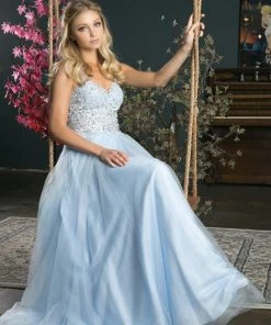 Prom Embroidered Bodice A-line Tulle Gown By Juliet 212