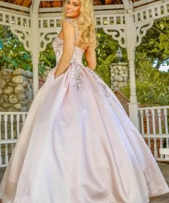 Prom Embroidered Cap Sleeve Ball Gown By Nox Anabel U801