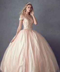 Embroidered Cold Shoulder Ball Gown By Juliet 1430