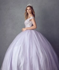 Embroidered Cold Shoulder Ball Gown By Juliet 1430