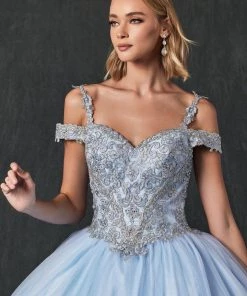 Embroidered Cold Shoulder Ball Gown By Juliet 1430