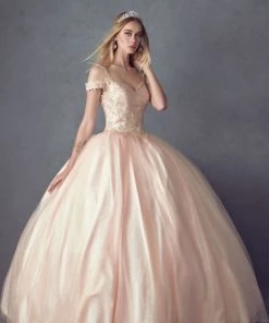 Embroidered Cold Shoulder Ball Gown By Juliet 1430