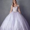 Embroidered Cold Shoulder Ball Gown By Juliet 1430