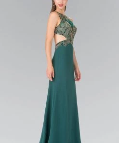 Prom Embroidered Illusion Dress With Cutouts By Elizabeth K GL2324