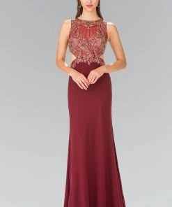 Prom Embroidered Illusion Dress With Cutouts By Elizabeth K GL2324