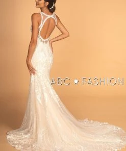 Embroidered Illusion Mermaid Wedding Dress By Elizabeth K GL2598