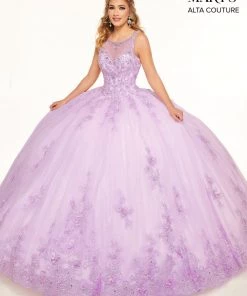 Mary's Bridal Quinceañera Embroidered Illusion Quinceanera Dress By Alta Couture MQ3054