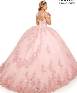 Mary's Bridal Quinceañera Embroidered Illusion Quinceanera Dress By Alta Couture MQ3054