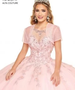 Mary's Bridal Quinceañera Embroidered Illusion Quinceanera Dress By Alta Couture MQ3054