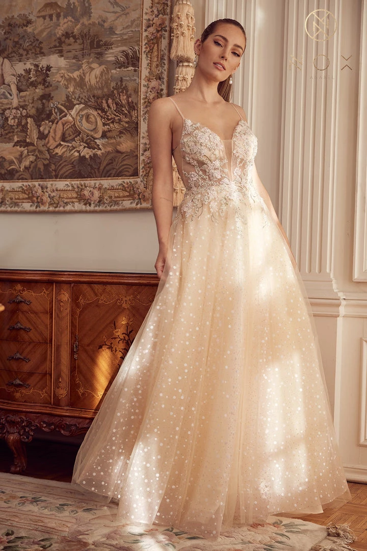 Prom Embroidered Illusion Sleeveless Gown By Nox Anabel E1002 3 Prom Embroidered Illusion Sleeveless Gown By Nox Anabel E1002