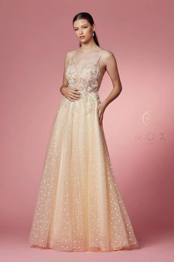 Prom Embroidered Illusion Sleeveless Gown By Nox Anabel E1002 7 Prom Embroidered Illusion Sleeveless Gown By Nox Anabel E1002