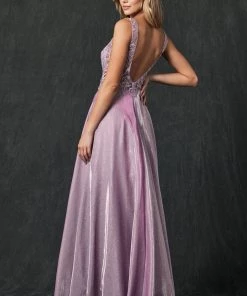 Prom Embroidered Iridescent Glitter Gown By Juliet 225