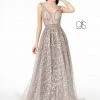 Embroidered Long A-line Illusion Dress By Elizabeth K GL2971 Prom