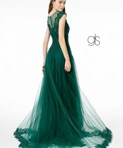 Embroidered Long Cap Sleeve Dress By Elizabeth K GL2882 Prom 12 Embroidered Long Cap Sleeve Dress By Elizabeth K GL2882 Prom