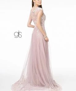 Embroidered Long Illusion Sweetheart Dress By Elizabeth K GL2886