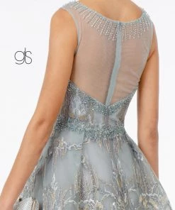 Embroidered Long Illusion Sweetheart Dress By Elizabeth K GL2980