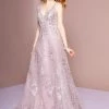 Elizabeth K Embroidered Long Illusion V-Neck Dress By GLS Gloria GL2564 Prom